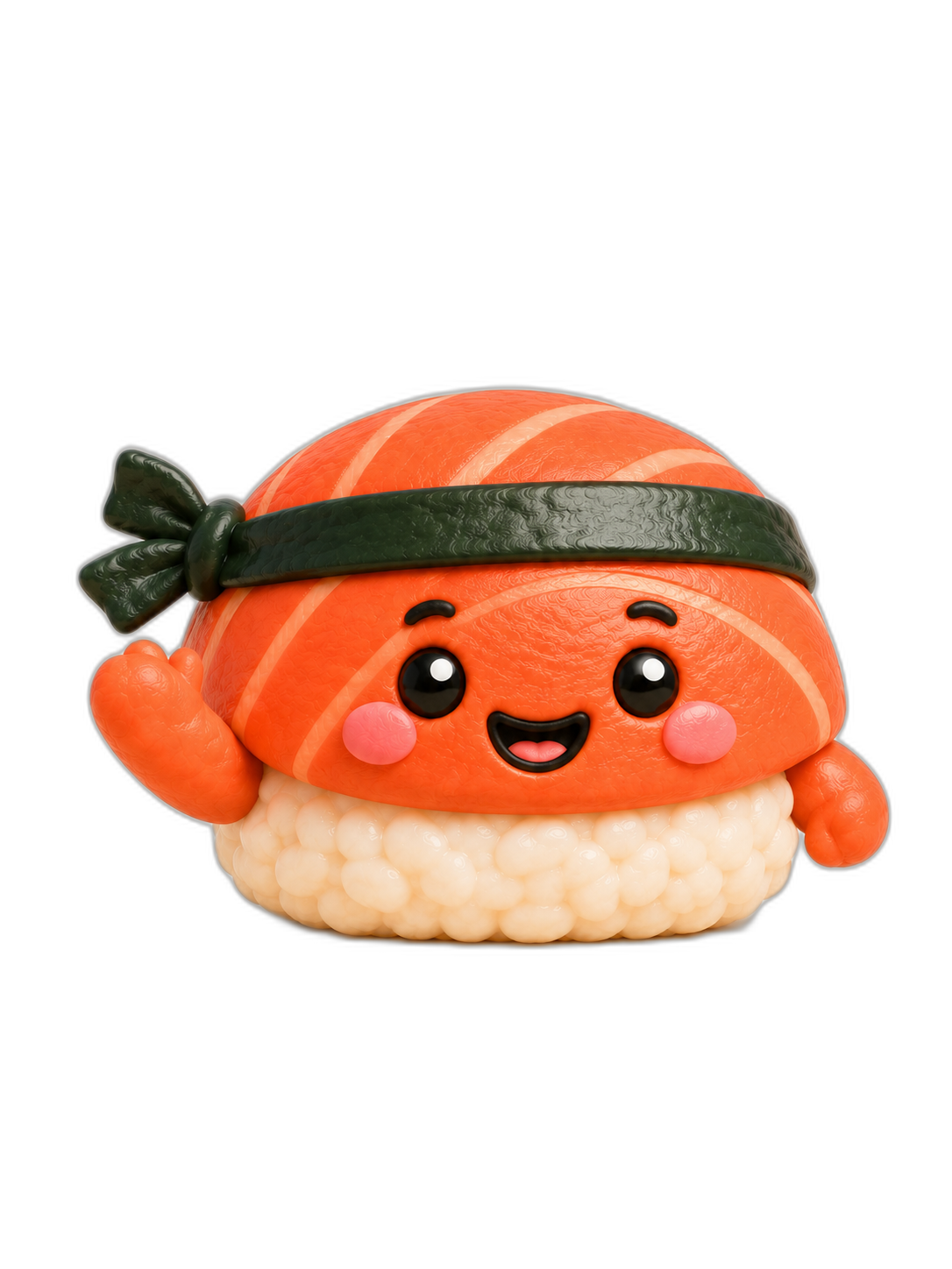Sen, the Sushi Sensei mascot, waving